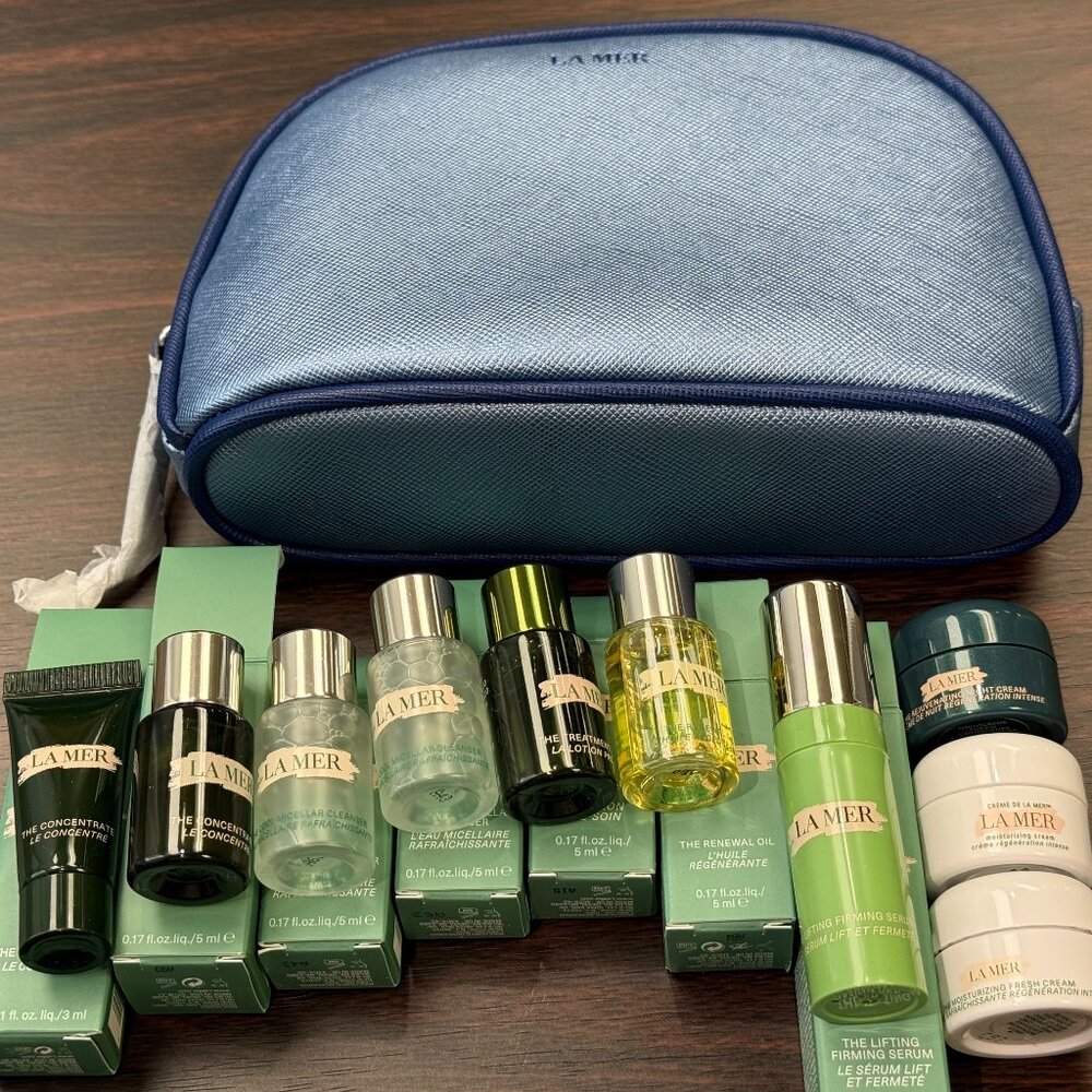 La Mer Luxury Skincare Bundle 10pc + 1 makeup bag